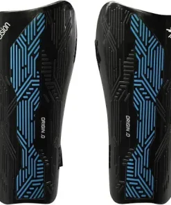 PRECISION ORIGIN STRAP SHIN GUARD BLACK/CYAN