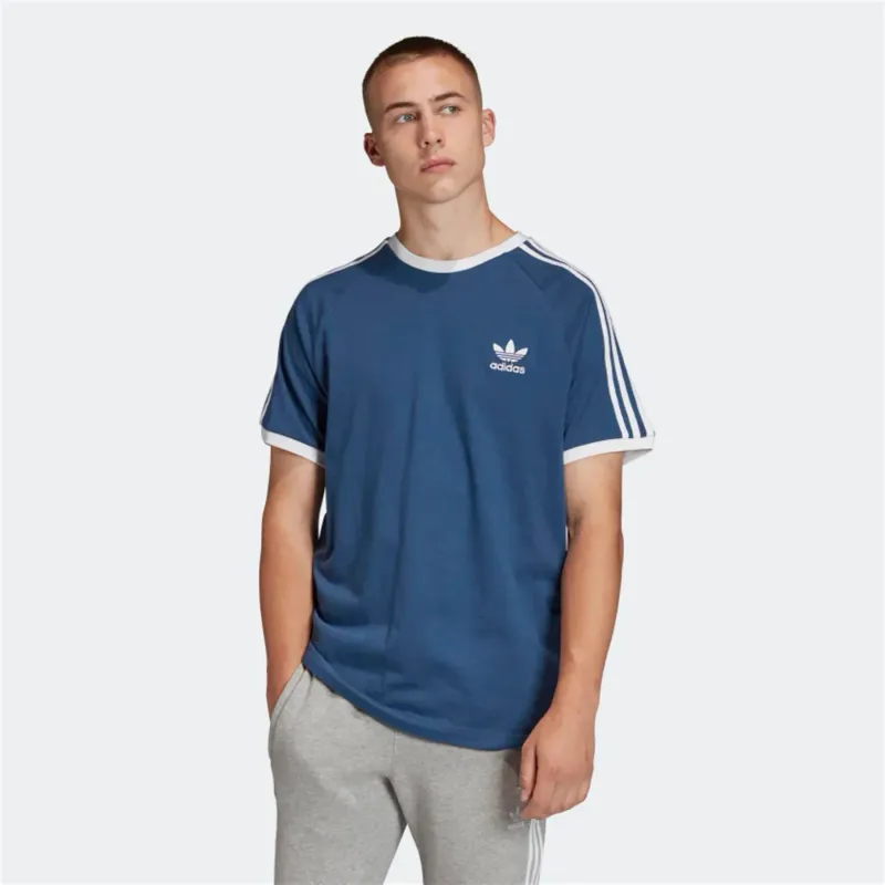 adidas 3-Stripes Men's Blue Cotton T-Shirt FM3772