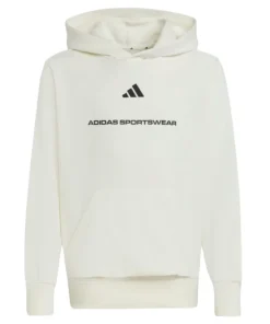 Adidas Boys Hoodie Slogan Fleece Off White