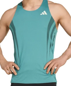 adidas Adizero Archive Mens Running Vest - Green