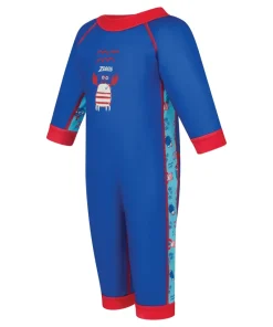 ZOGGS BOYS NAUTICAL FLEECE LINED FULLBODY JUMPSUIT NAVY/BLUE