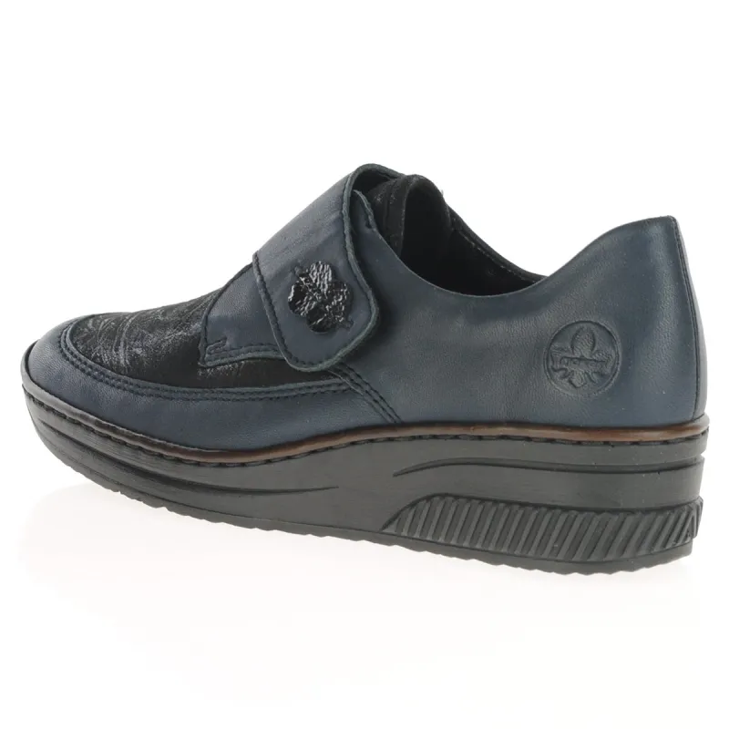 Rieker Womens Shoe 487C0 Blue/Black - Image 3