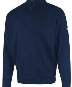 ISLAND GREEN MENS LINED KNIT 1/4 ZIP SWEATER CHARCOAL