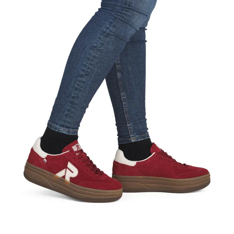 Rieker Womens Trainer W3700-35 Red/Off White - Image 2