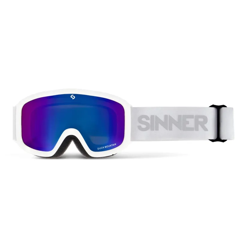 SINNER JUNIOR DUCK MOUNTAIN GOGGLES MATTE WHITE WITH GOLD LENS - Image 2