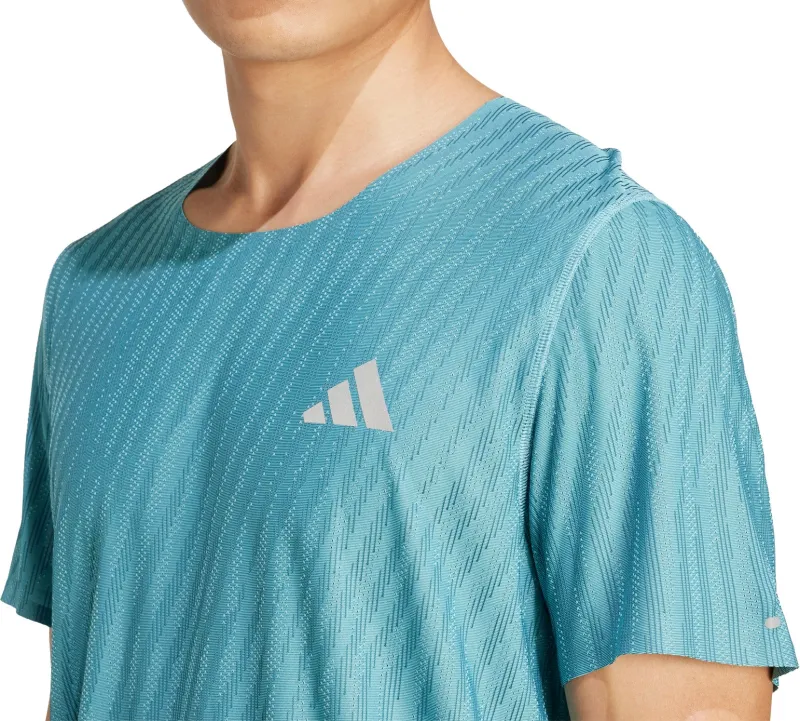 adidas Adi365 ClimaCool+ Short Sleeve Mens Running Top - Green - Image 3