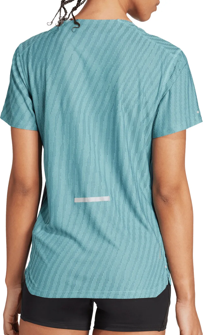 adidas Adi365 ClimaCool+ Short Sleeve Womens Running Top - Green - Image 2