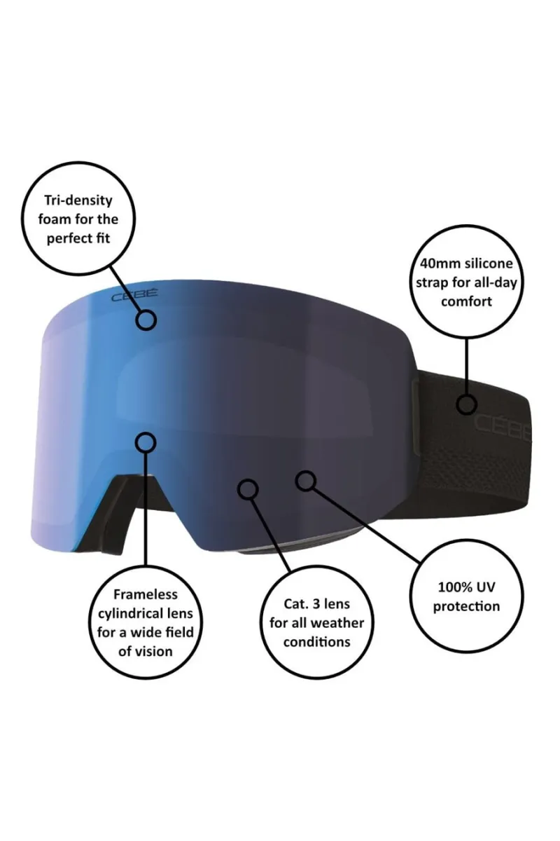 CEBE STRIKER 2 CYLINDRICAL BLACK/BLUE SKI GOGGLES - Image 2