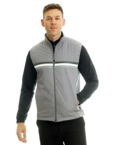 ISLAND GREEN MEN'S PADDED VEST PALE GREY