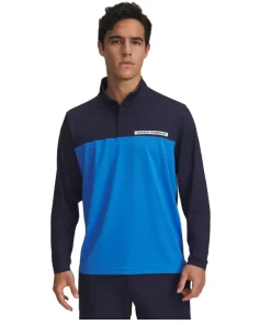 Under Armour Mens Top T2G ¼ Zip Midnight Navy/Blue Atlantis/White