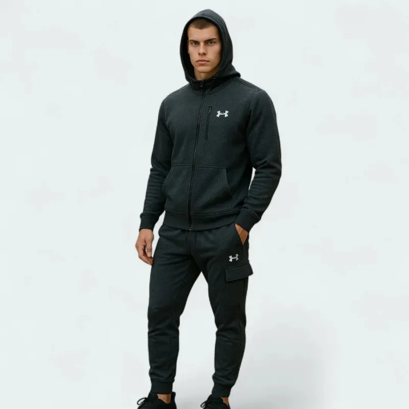 Under Armour Men's Rival Fleece Cargo Tracksuit Black