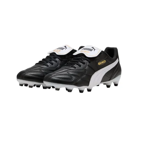 Puma Adults Football Boot King Top FG/AG Puma Black/Puma White/Puma Gold - Image 2