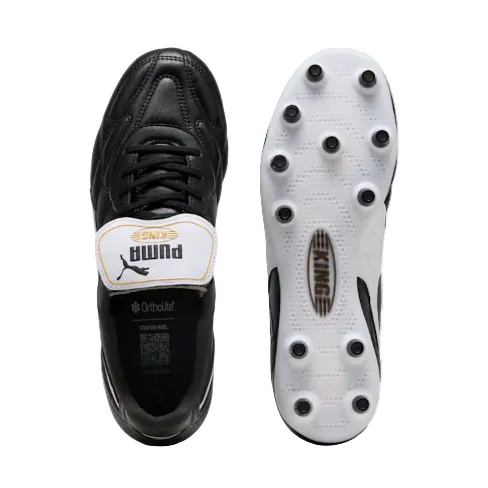 Puma Adults Football Boot King Top FG/AG Puma Black/Puma White/Puma Gold - Image 3