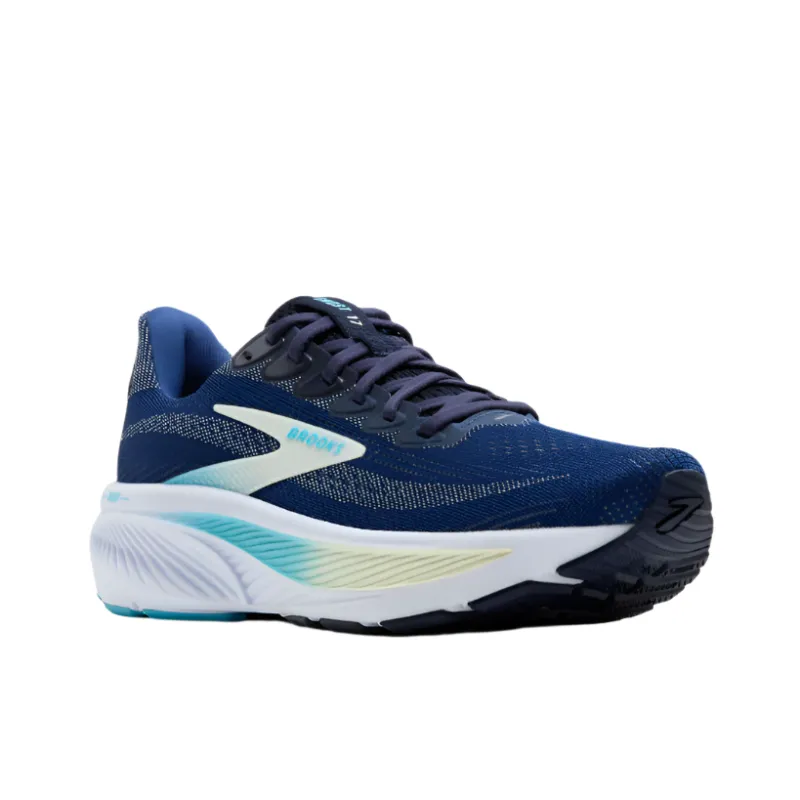 Brooks Womens Trainer Ghost 17 Wide Navy/Green/Turquoise