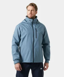 HELLY HANSEN MENS CREW HOODED MIDLAYER JACKET WASHED NAVY