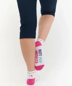 SURPRIZESHOP 3 PAIR PACK ASSORTED BOOZY THEMED LADIES GOLF SOCKS 4-7