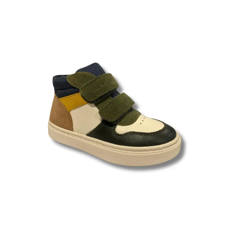 Geox Boys Trainer Nashik Light Ivory/Dark Green