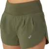 Asics Road 3.5 Inch Womens Running Shorts - Green