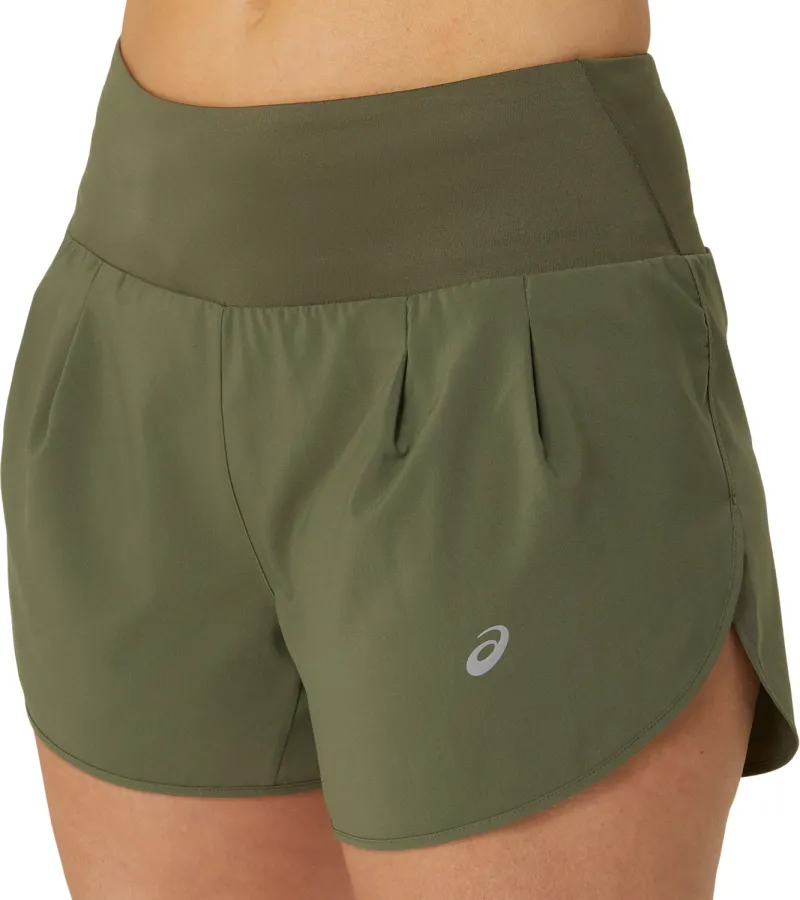 Asics Road 3.5 Inch Womens Running Shorts - Green