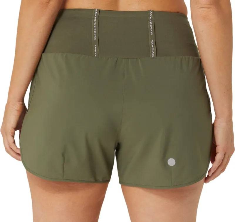 Asics Road 3.5 Inch Womens Running Shorts - Green - Image 2