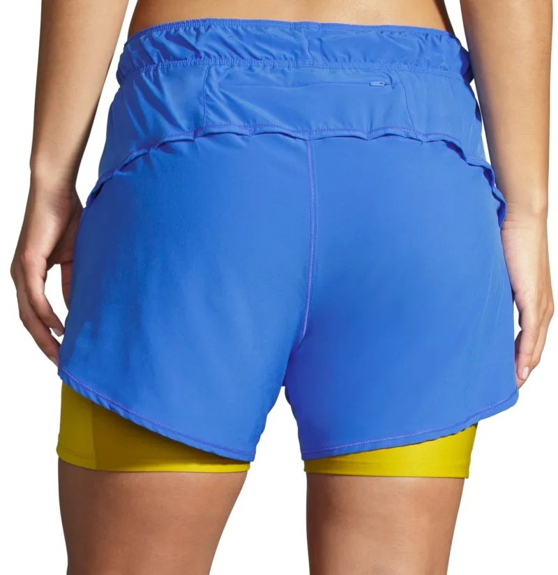 Brooks 5 Inch Chaser 2 In 1 Womens Running Shorts - Blue - Image 2