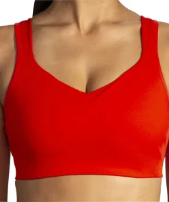 Brooks Drive Convertible Run Womens Sports Bra - Red