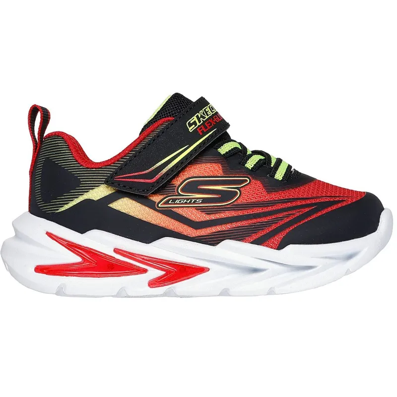 Skechers Boys Trainer S-Lights Flex Glow Ultra Black/Red - Image 3