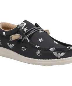HEYDUDE Wally Stars n Skulls Shoe Black