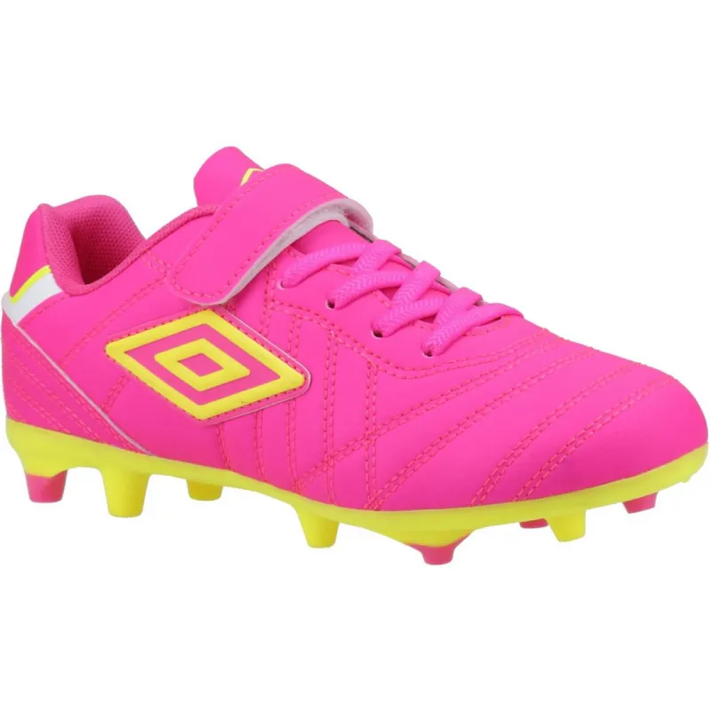 Umbro Speciali Liga Firm Ground Jnr Football Boot Hot Pink