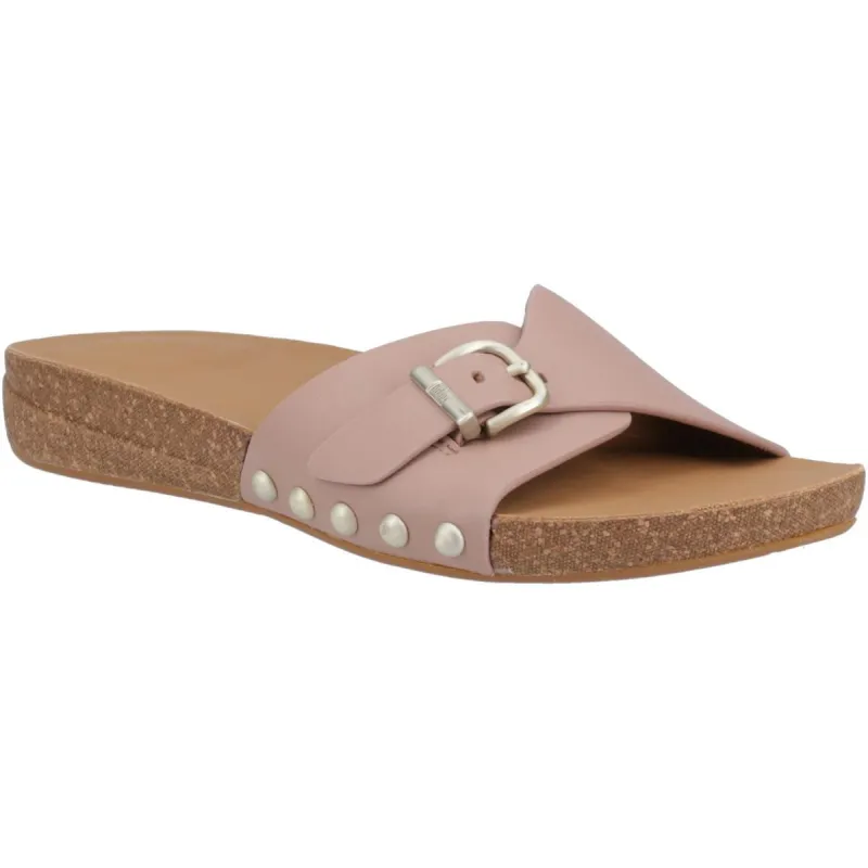 Fitflop iQushion Adjustable Buckle Slides Beige Buff