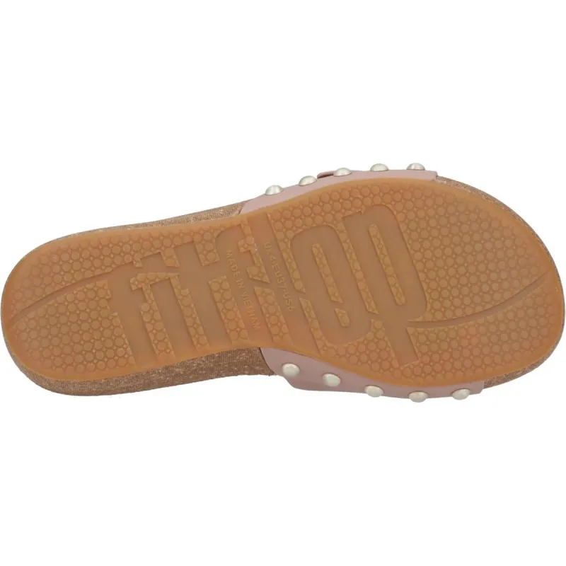Fitflop iQushion Adjustable Buckle Slides Beige Buff - Image 2