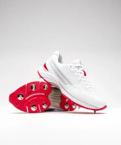 GRAY NIC JUNIOR VELOCITY 5.0 CRICKET SPIKES WHITE/RED