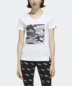 Adidas Women's Slim Fit Boxed Camo T-Shirt FM6160