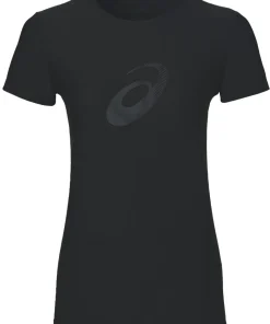 Asics Graphic Short Sleeve Womens Running Top - Black