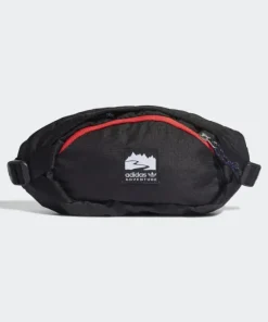 Adidas Adventure Waist Bag - Black/Bright Red/White H22726 - Durable Recycled Carry