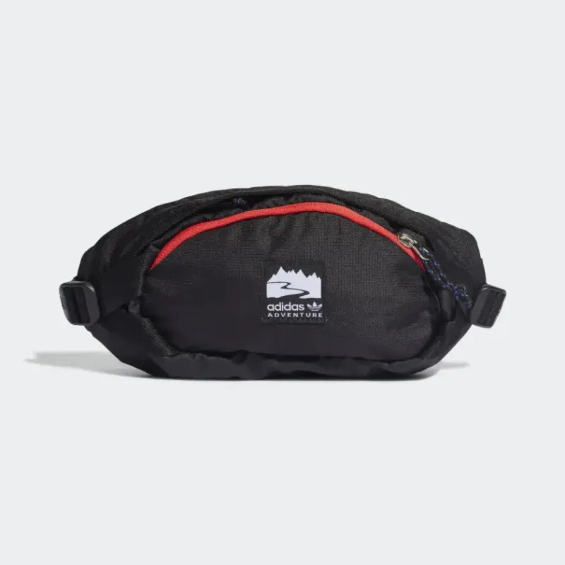 Adidas Adventure Waist Bag - Black/Bright Red/White H22726 - Durable Recycled Carry