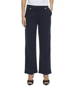 Vila Womens Trousers Clua HW Wide Button Nazy Blazer/Gold Button