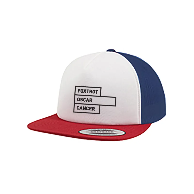 Foxtro Oscar Foam Trucker Cap: Red/White/Royal