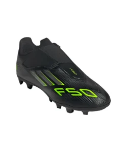 Adidas Junior Football Boot F50 Club VEL FG/MG Core Black/Iron Metallic/Lucid Lemon