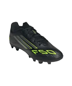 Adidas Junior Football Boot F50 Club FG/MG Core Black/Iron Metallic/Lucid Lemon
