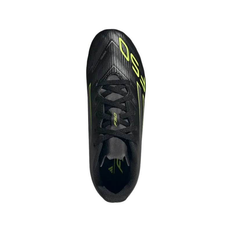 Adidas Junior Football Boot F50 Club FG/MG Core Black/Iron Metallic/Lucid Lemon - Image 2