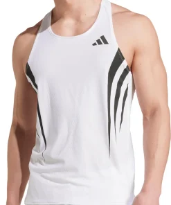 adidas Adizero Archive Mens Running Vest - White