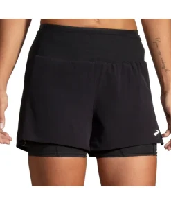Brooks 3 Inch High Point 2.0 2 In 1 Womens Running Shorts - Black