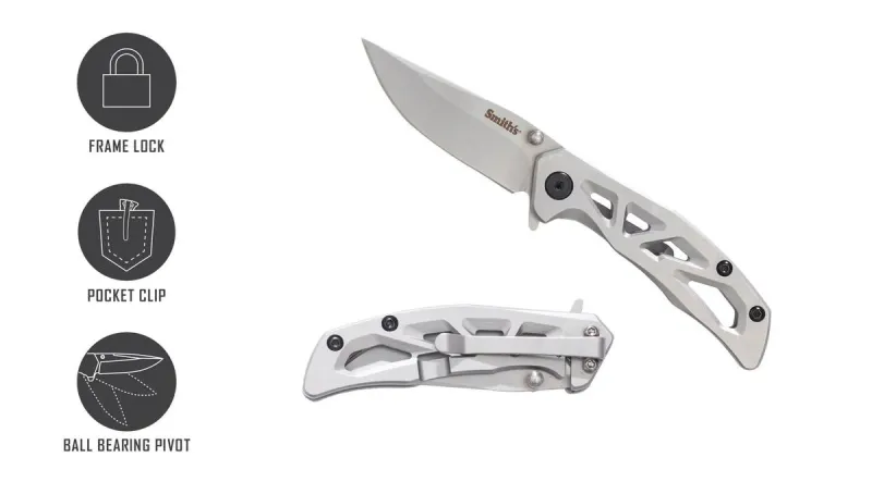 Smiths 2.25IN FOLDING KNIFE - Bead-Blast Steel
