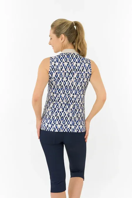 PURE GOLF ELLEN SLEEVELESS POLO SANDS OF TIME - Image 3