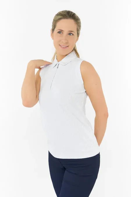 PURE GOLF REBECCA LILY PWP SLEEVELESS GOLF POLO WHITE - Image 2