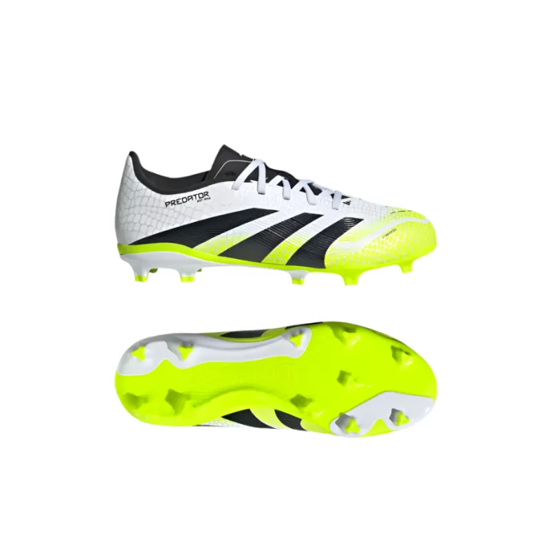 Adidas Junior Football Boot Predator League FG/MG Cloud White/Core Black/Lucid Lemon - Image 2