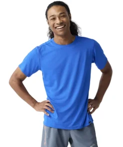 Brooks Mens T-shirt Luxe SS Htr Neo Blue