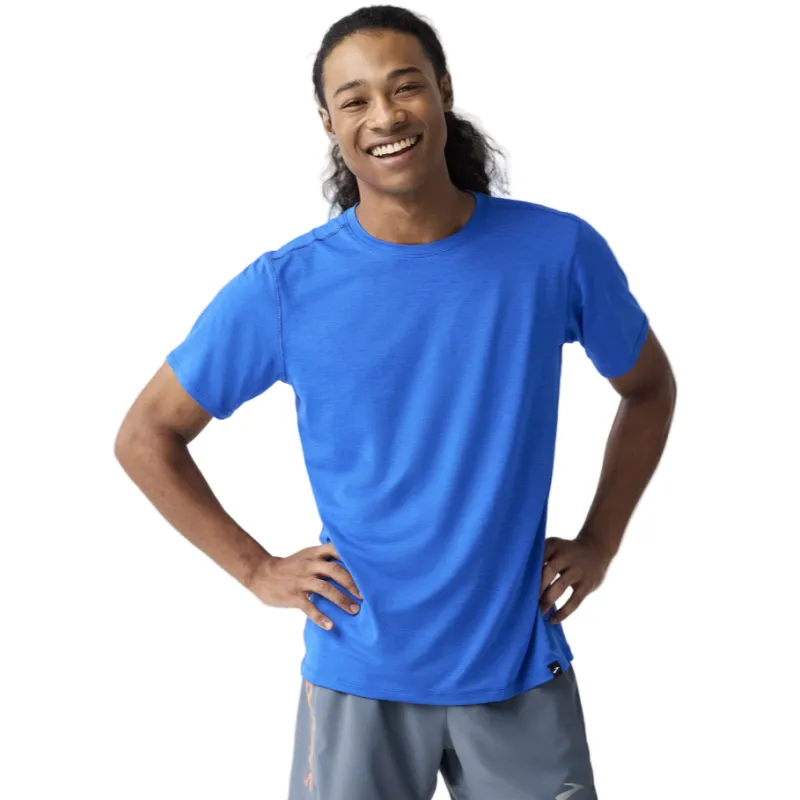 Brooks Mens T-shirt Luxe SS Htr Neo Blue