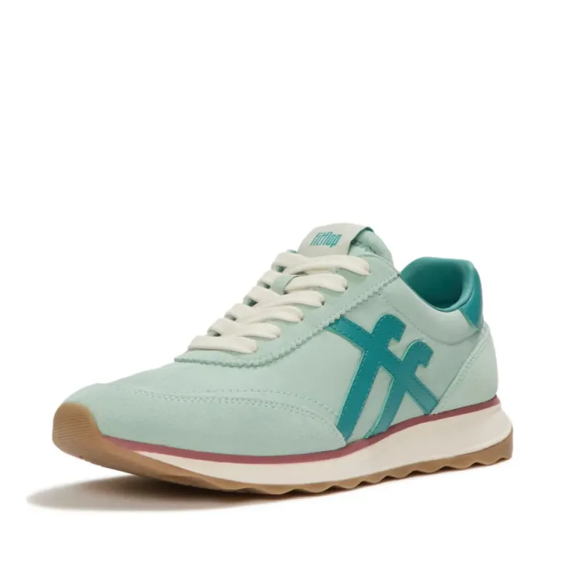 FITFLOP RETRO-Q FF FABRIC/SUEDE SNEAKERS MINT